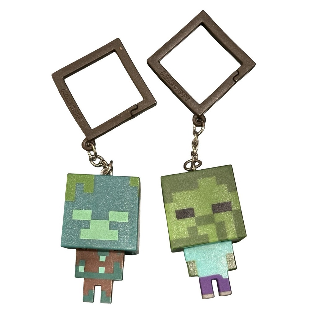 Minecraft Backpack Buddies Series 3 - Drowned & Zombie Keychain Set